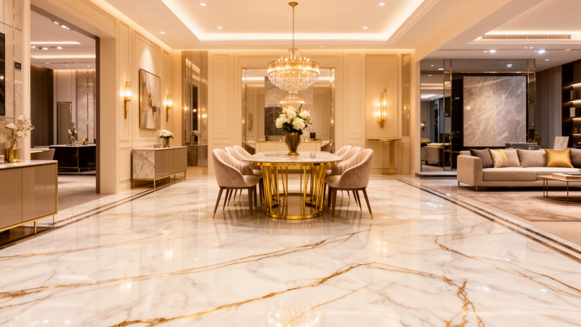 Showroom Zoé Business International — mobilier et marbre